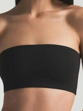 SKIMS Fits Everybody Bandeau Top Onyx Black Size M NWT Strapless Seamless